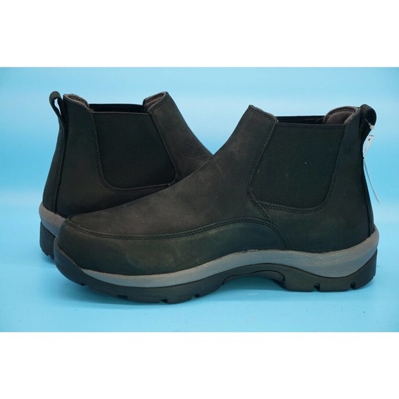 Duluth Trading Wild Boar Suede Anti Slip Ankle Boots Black Pull On 13E Wide main image 11